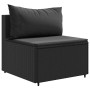 Schwarzes vidaXL Gartenmöbel Lounge-Set Element aus Polyrattan mit Kissen.