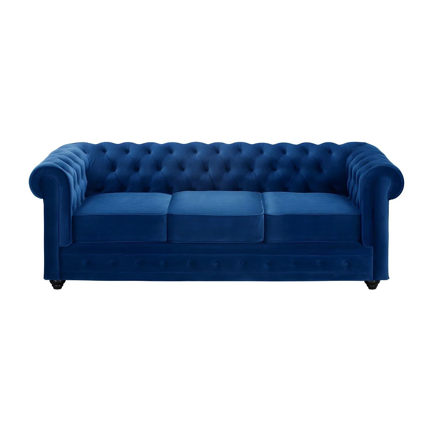 Vente-unique Sofa Ohne Schlafmöglichkeit Chesterfield Königsblau 205 cm