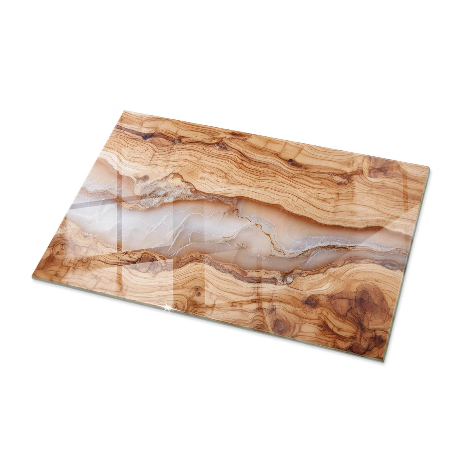 Tulup Tischplatte Naturholz mit Harz Couchtisch Platte 100x70 cm Beige Tisc günstig online kaufen