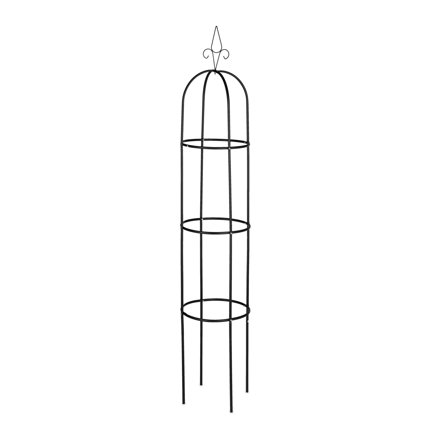 Relaxdays Rankobelisk Stahl Schwarz Wetterfest 200 cm x 41 cm 1,9 kg