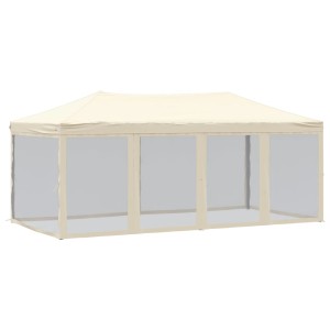 Faltbares Partyzelt vidaXL in Creme, 3x6 m, mit Seitenwänden für Outdoor-Events.