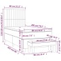 Dunkelgraues vidaXL Boxspringbett 80x200cm mit Matratze und Bank
