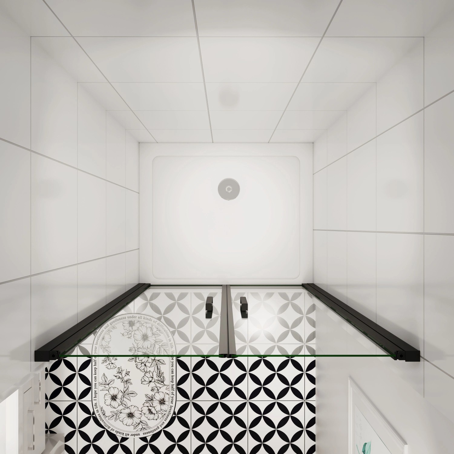 AICA Doppeltür 100x200cm Duschabtrennung Nischentür Schwingtür Pendeltür 8mm Nanoglas Duschtür Schwarz Duschkabine_6