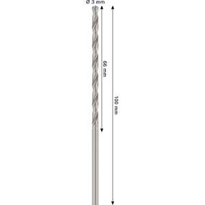 Bosch Spiralbohrer Pro Metal HSS-G, 3 mm Durchmesser, silberfarben.