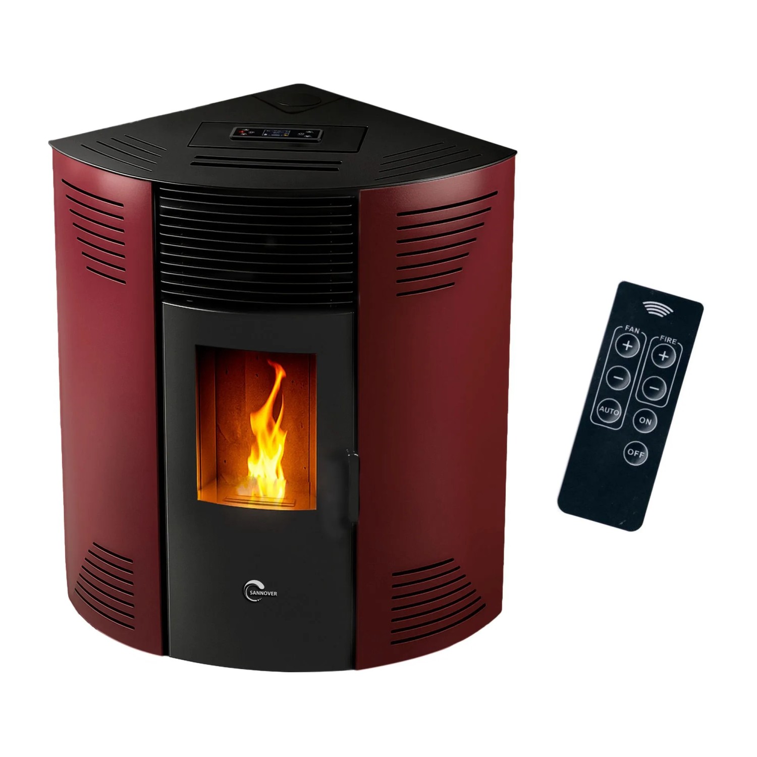 Sannover Eck-Pelletofen Iseos 12,2 kW Bordeaux günstig online kaufen