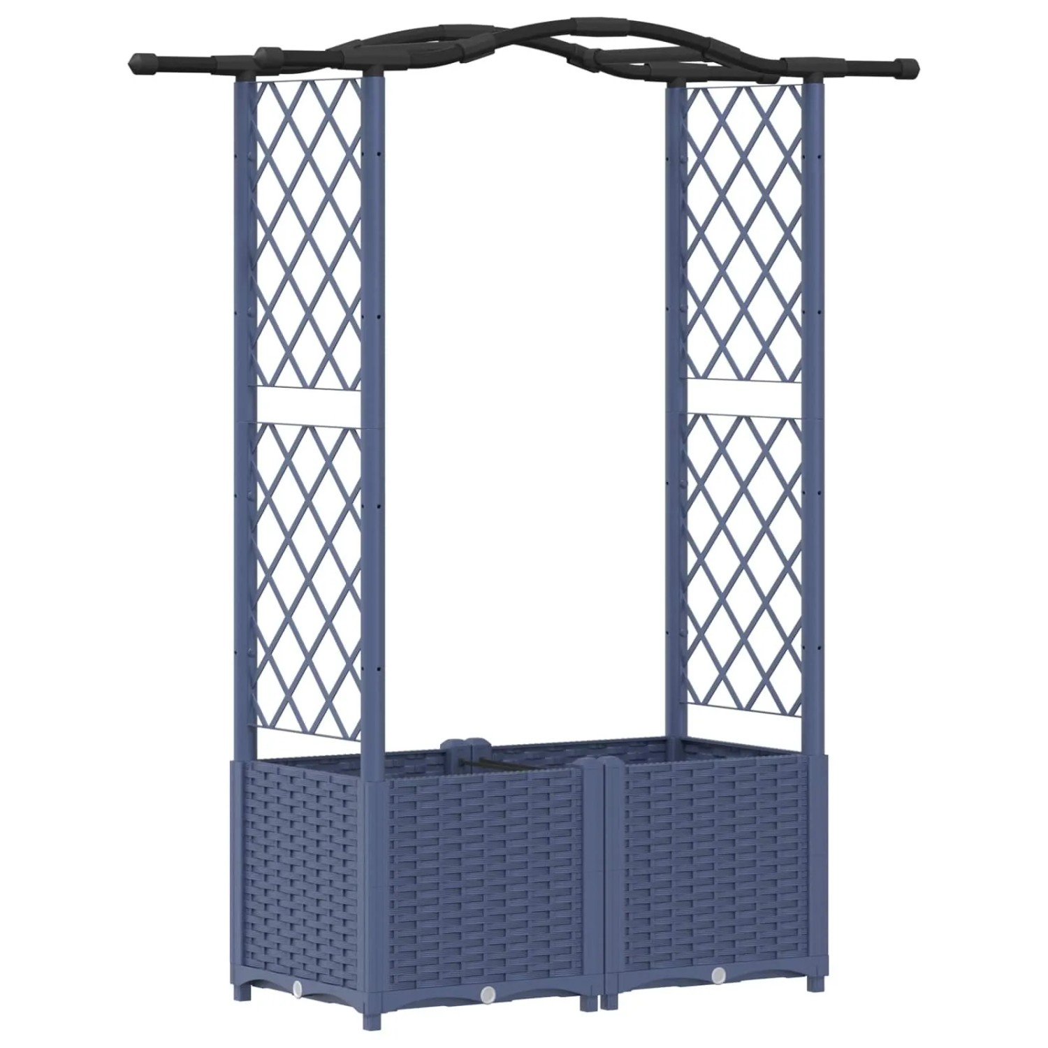 vidaXL Hochbeet mit Rankgitter und Dach Grau 125 x 40 x 138 cm PP 42032554