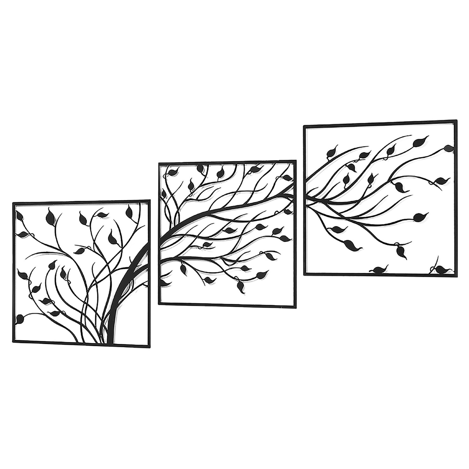 Kobolo Wandbild Wanddeko Metallbild WOOD Metall dreiteilig Baum XXL günstig online kaufen