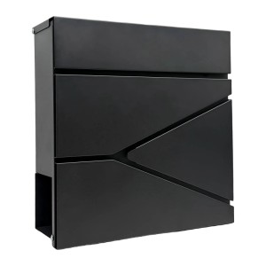 Relaxdays Briefkasten Metall Schwarz mit Zeitungsfach Abschließbar 37 cm x 37 cm x 11 cm 2,9 kg