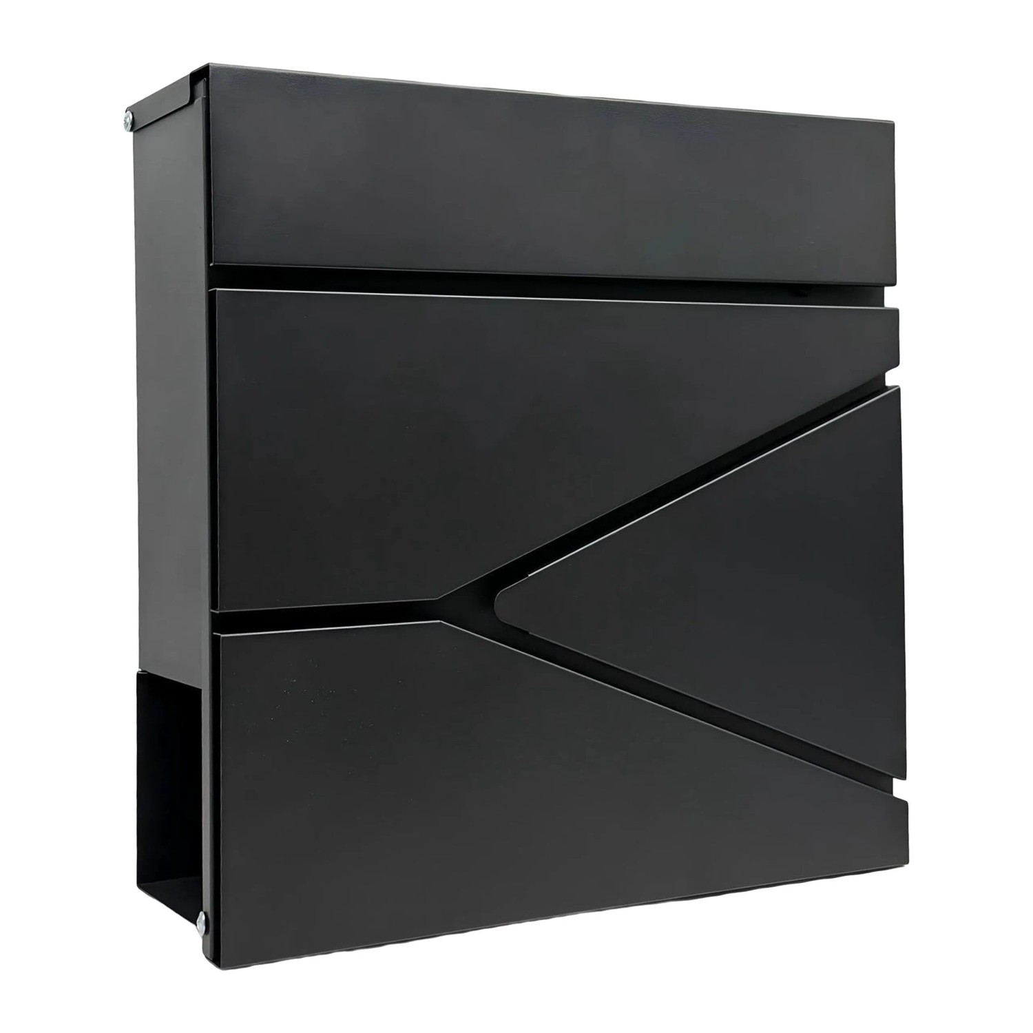 Relaxdays Briefkasten Metall Schwarz mit Zeitungsfach Abschließbar 37 cm x 37 cm x 11 cm 2,9 kg