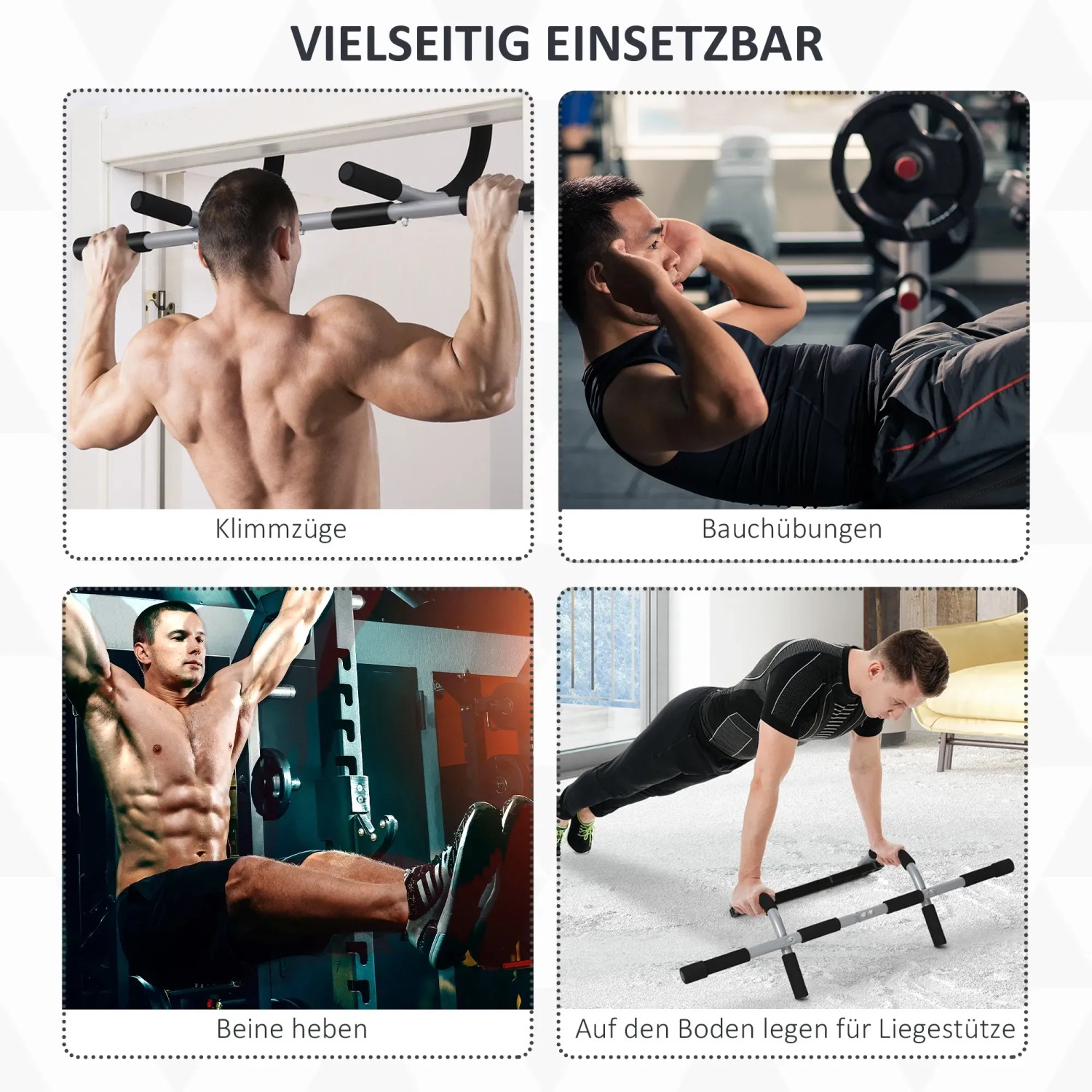 HOMCOM Klimmzugstange für vielseitiges Training: Klimmzüge, Sit-ups, Liegestütze.