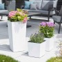 Siena Garden Pflanzgefäße Biron in Weiß mit Rillenoptik, verschiedene Größen.