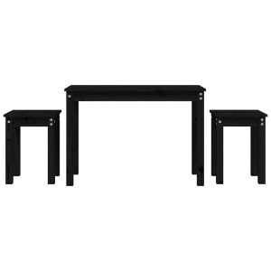 vidaXL Satztische, 3 Stk., schwarz, Kiefer Massivholz. Tisch-Set für Wohnzimmer oder Schlafzimmer.