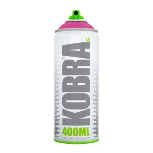 Kobra LP Buntlack Spray 400ml in Telemagenta Pink Matt, Dose mit grünem Sprühkopf.