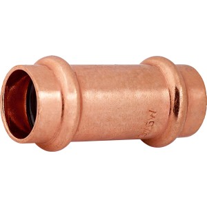 Kupfer Pressmuffe, Ø 18 mm, für Kupferrohr-Verbindungen in Sanitär-, Heizungs- und Solarinstallationen.