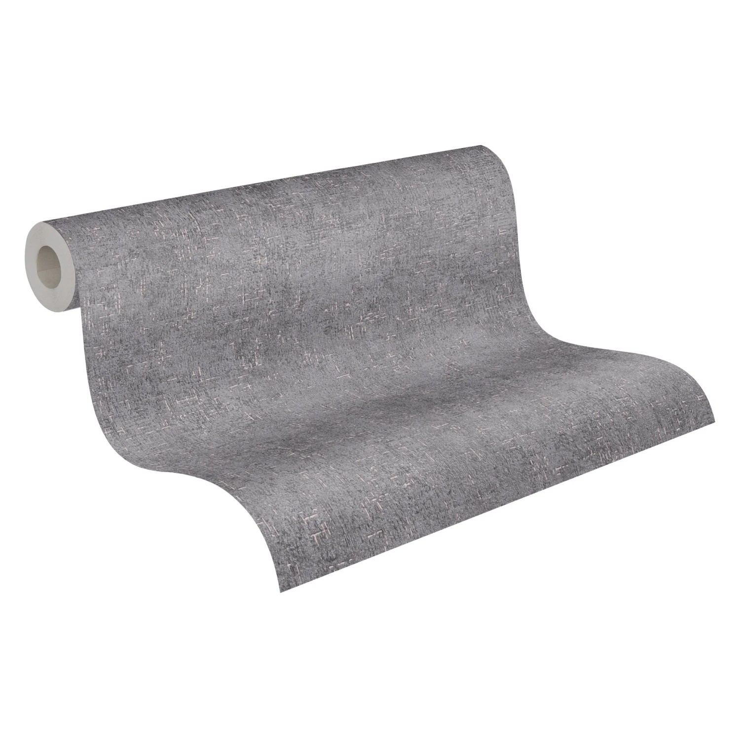 Rolle Vliestapete Trendwall 2, Uni Grau Bronze Glänzend, Dekorative Tapete.