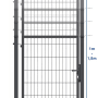 GEWA Gartentor Economy Einflügelig 1m Breit 1,4m Hoch Doppelstabmattentor Doppelstabmattenzaun RAL7016 Anthrazit Inkl. Pfosten und Zubehör_5