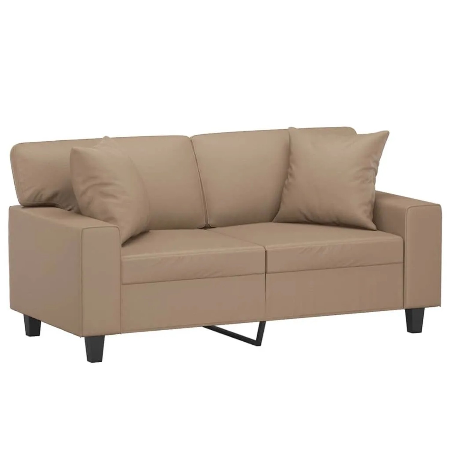vidaXL 2-Sitzer-Sofa mit Zierkissen Cappuccino-Braun 120 cm Kunstleder 3200865