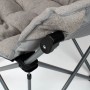 Detailaufnahme Campingstuhl Atlas, grau, mit Stahlgestell. Faltbarer Outdoor Stuhl für Camping & Garten.