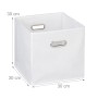 Relaxdays Aufbewahrungsbox Stoff Weiß Faltbar 2er Set 30 cm x 30 cm x 30 cm_4
