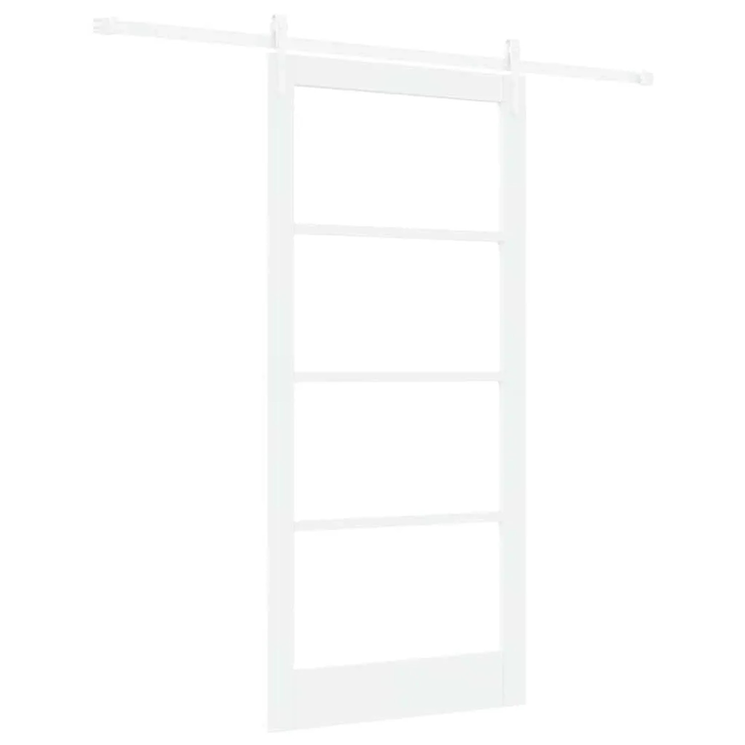 vidaXL Schiebetür Weiß 93 x 202 cm Massivholz Kiefer und Glas 3332428