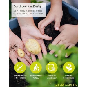 Gusta Garden Kartoffelturm Paul Potato Hochbeet 3 Etagen mit Untersetzer Anthrazit