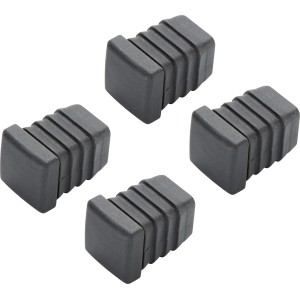 4 anthrazitfarbene Fußkappen (25x18mm) für Canera Gartenmöbel-Set, aus Kunststoff.