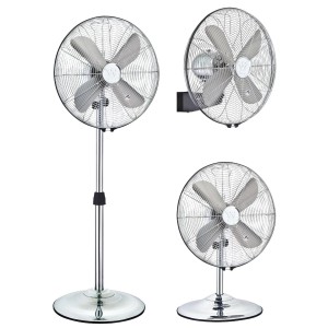 WESTINGHOUSE 3-in-1 Ventilator: Stand-, Tisch- und Wandventilator in Silber verchromt und Schwarz.