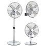 WESTINGHOUSE 3-in-1 Ventilator: Stand-, Tisch- und Wandventilator in Silber verchromt und Schwarz.
