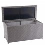 Proregal Poly-Rattan Kissenbox HxBxT 63x135x52cm Basic Grau 320L Gartentruhe Auflagenbox Truhe