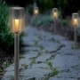 4er Set Solar-Wegeleuchten Marsala aus Edelstahl und Kunststoff, warmweißes LED-Licht.