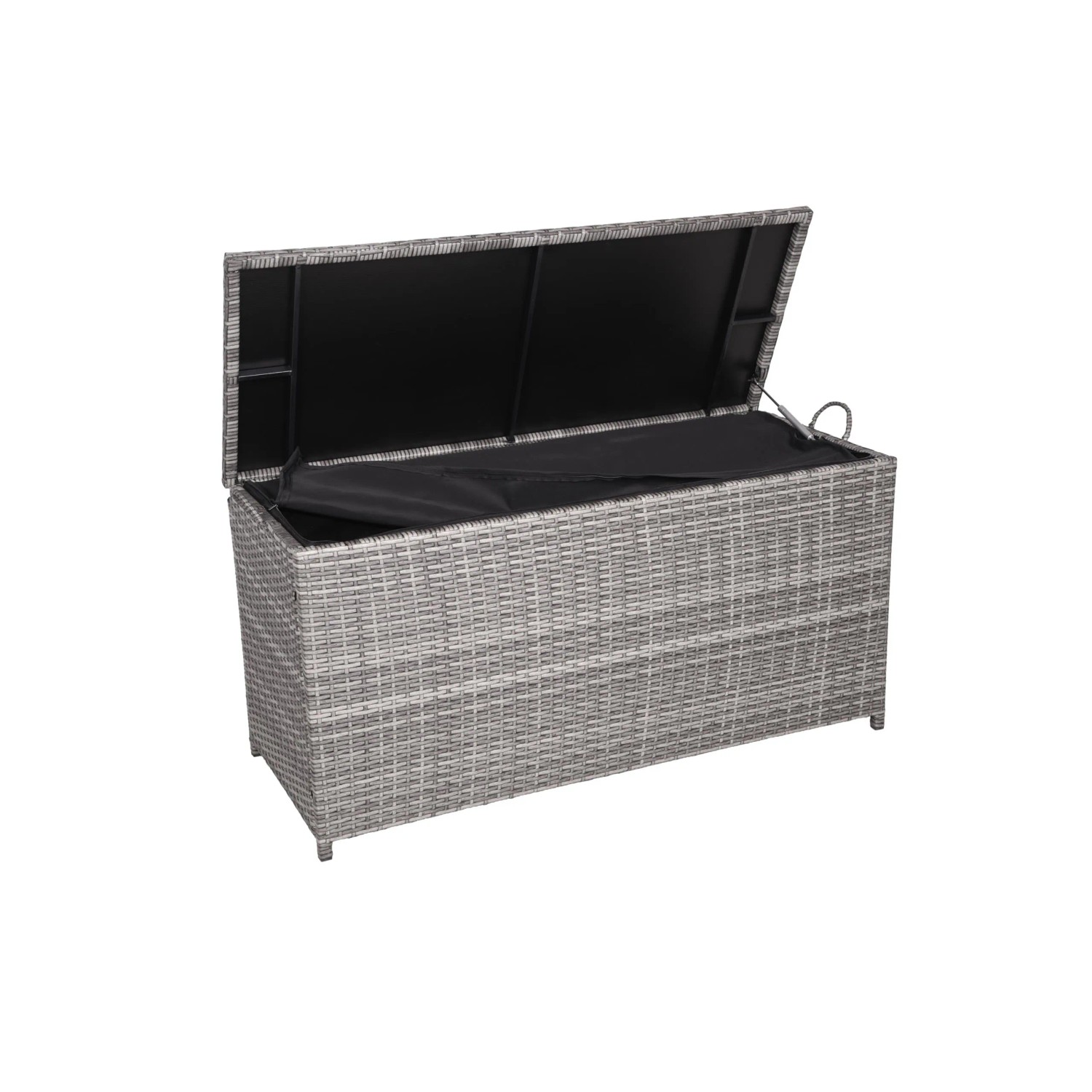 DELUKE Auflagenbox VERA Grau Polyester Gartenbox Aufbewahrungsbox Kissenbox Gartentruhe Outdoor