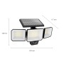Schwarze Philips Nysil Solar-Wandleuchte mit drei LED-Strahlern und Solarmodul.