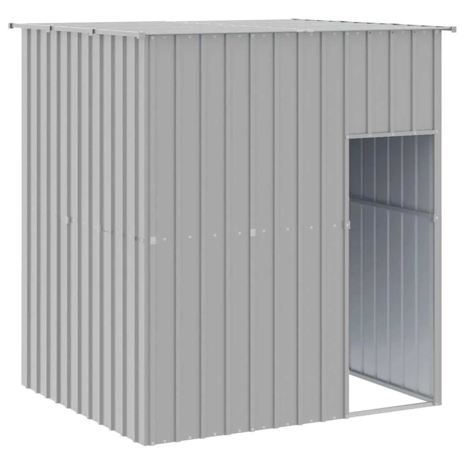 vidaXL Hundehütte mit Dach Hellgrau 165x153x181 cm Verzinkter Stahl 172364