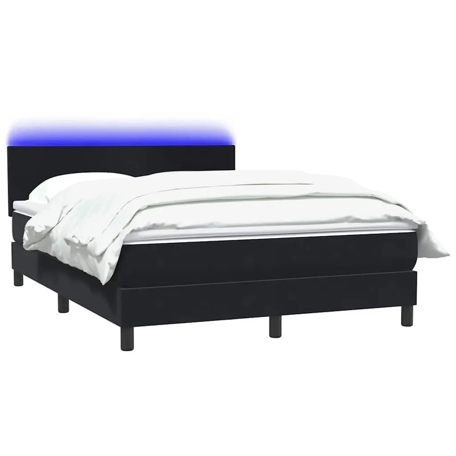 vidaXL Boxspringbett mit Matratze & LED Schwarz 140x210 cm Samt 3316691 günstig online kaufen