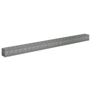 vidaXL Gabionen-Hochbeet aus Stahl, 450x30x30 cm, zur stilvollen Gartengestaltung.