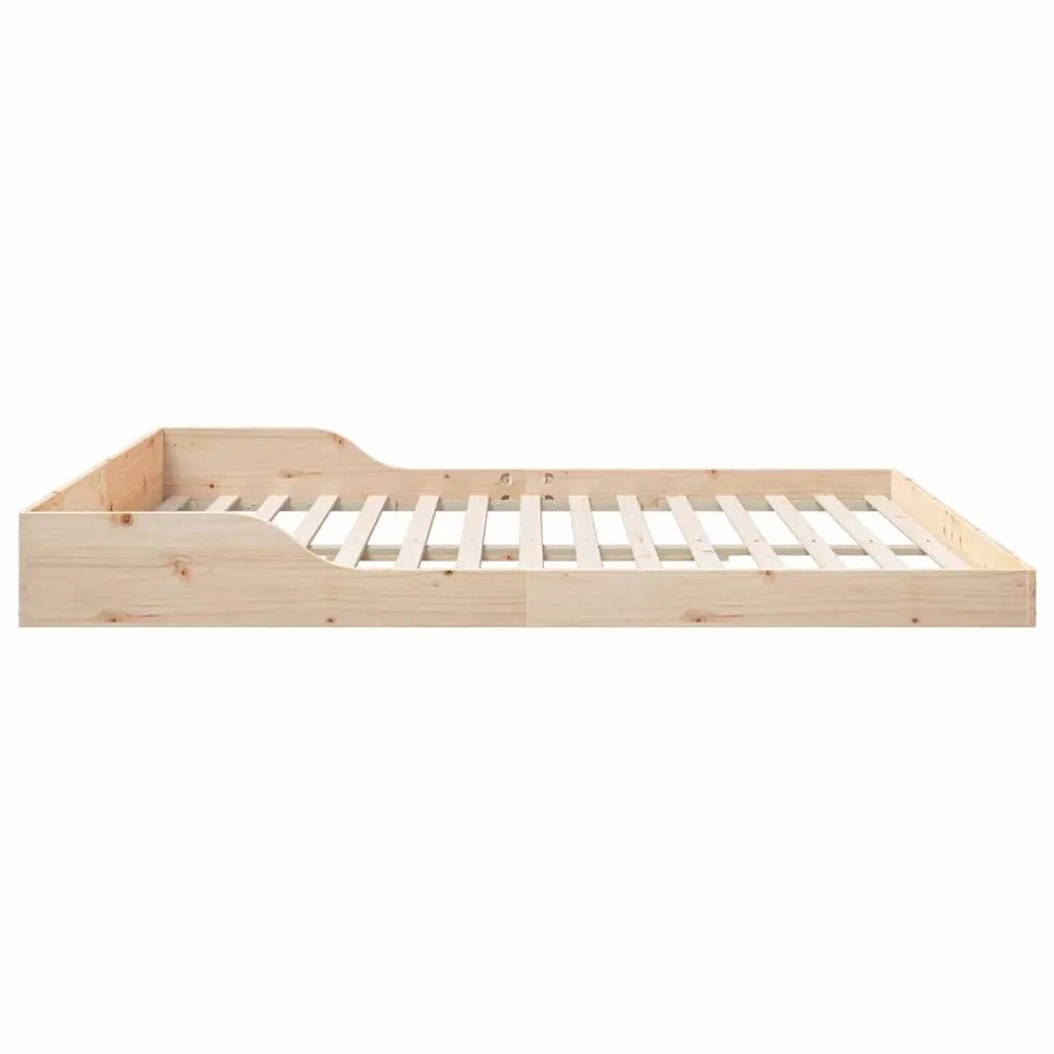 vidaXL Bettrahmen aus naturfarbenem Kiefernholz mit Lattenrost. Modernes Plattformbett 180x210 cm.