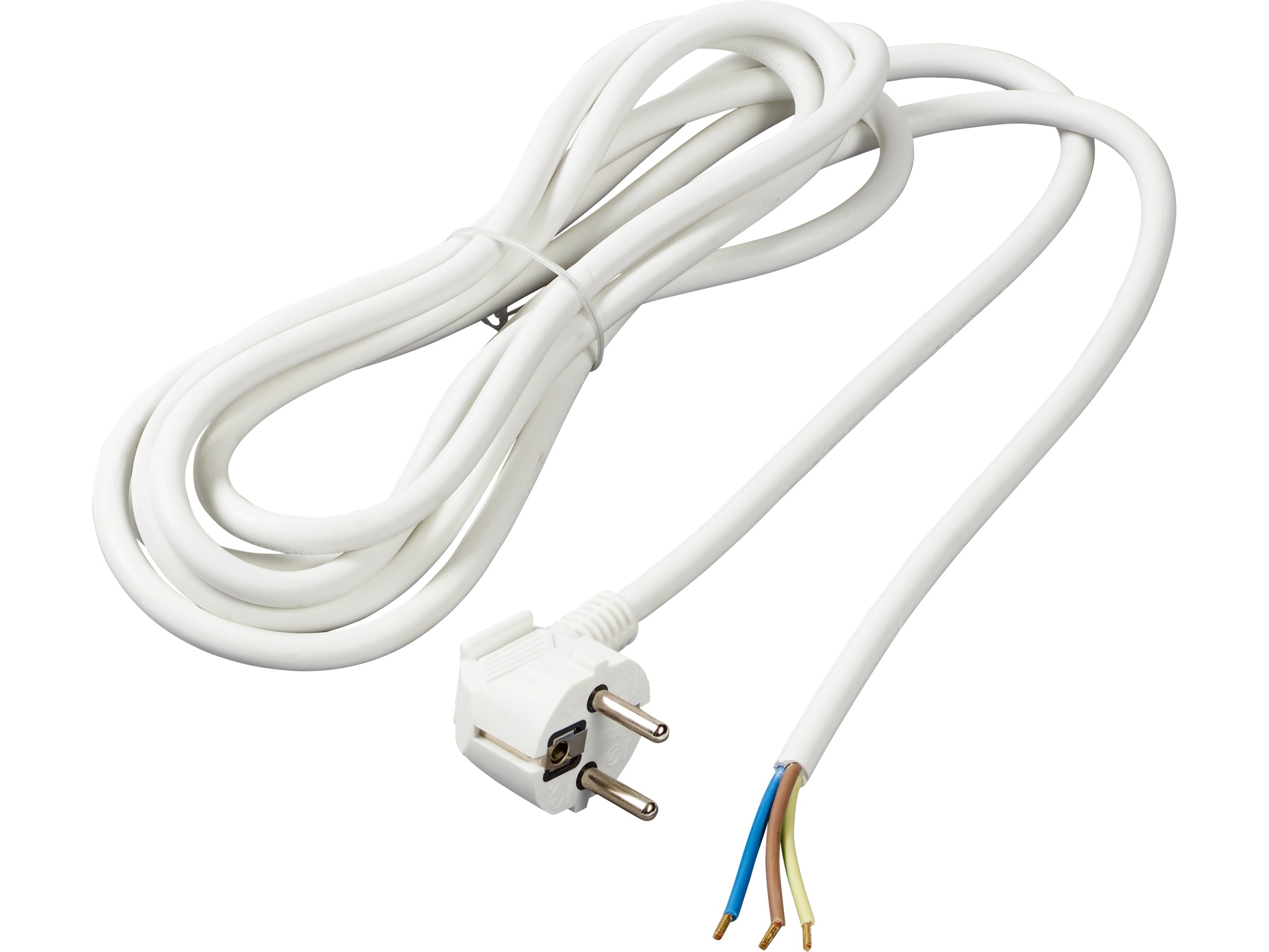 10 M Netzkabel 3-polig, 3x1,5 Mm², Weiß – Anschlussleitung Für Geräte, Mit Schukostecker