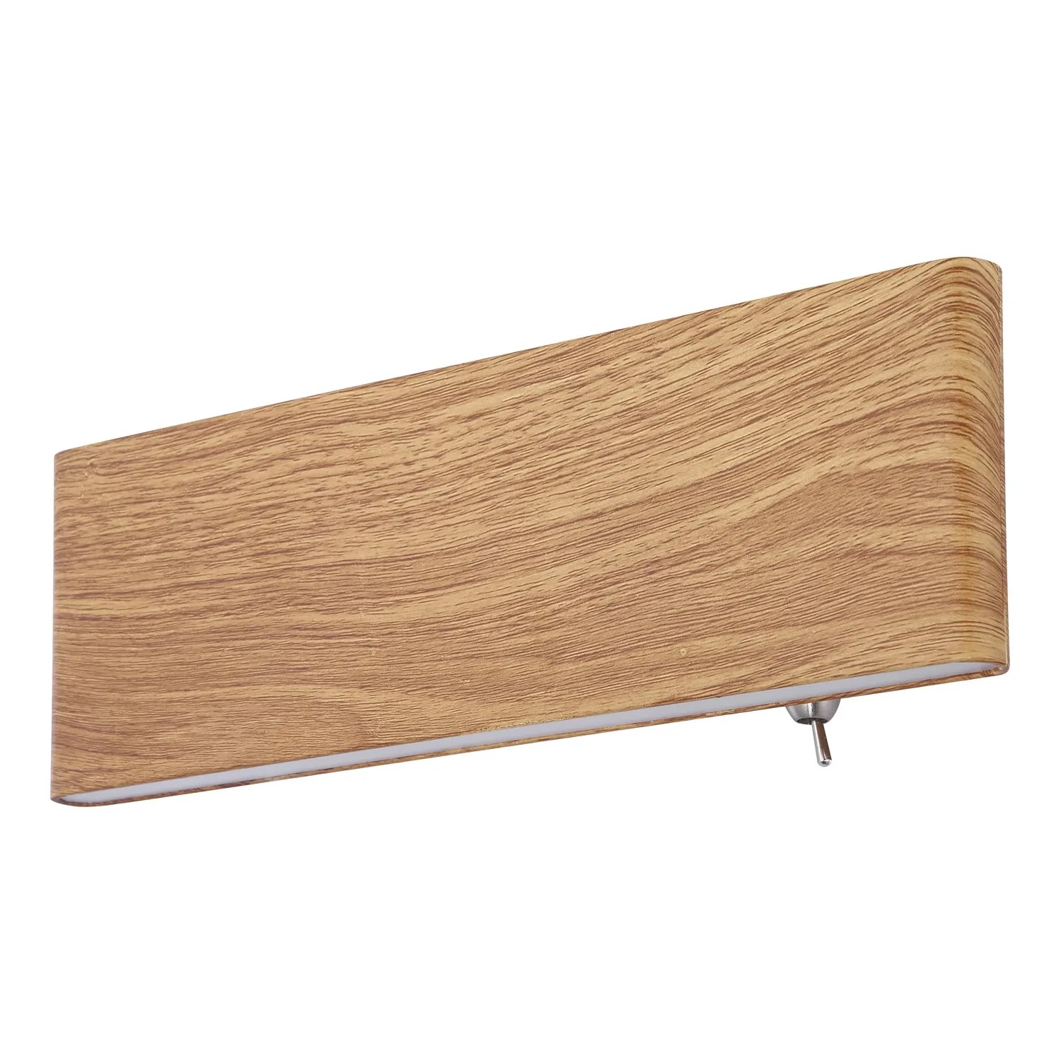 Moderne LED-Wandleuchte Siegfried in Holzoptik, 22,5x8 cm, für stimmungsvolle Beleuchtung im Innenbereich.