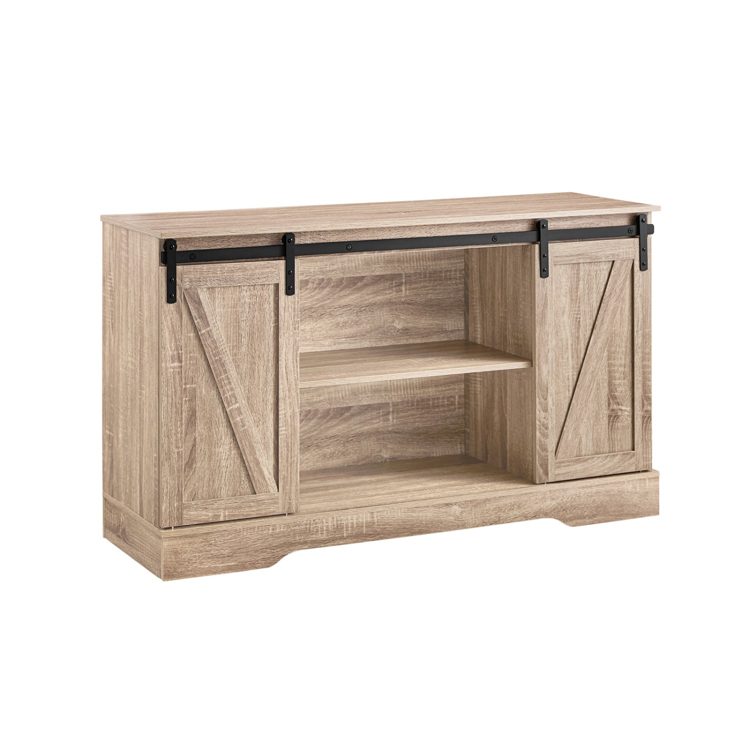 SoBuy Sideboard mit Schiebetüren Küchenschrank Natur 120x70x39cm FSB60-E günstig online kaufen