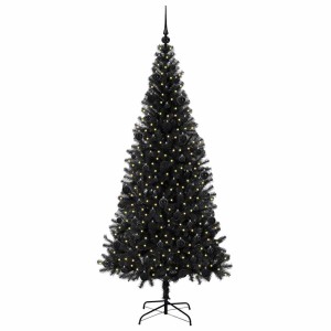 vidaXL Weihnachtsbaum mit 300 LEDs mit Ständer Schwarz 210 cm PVC 3396488