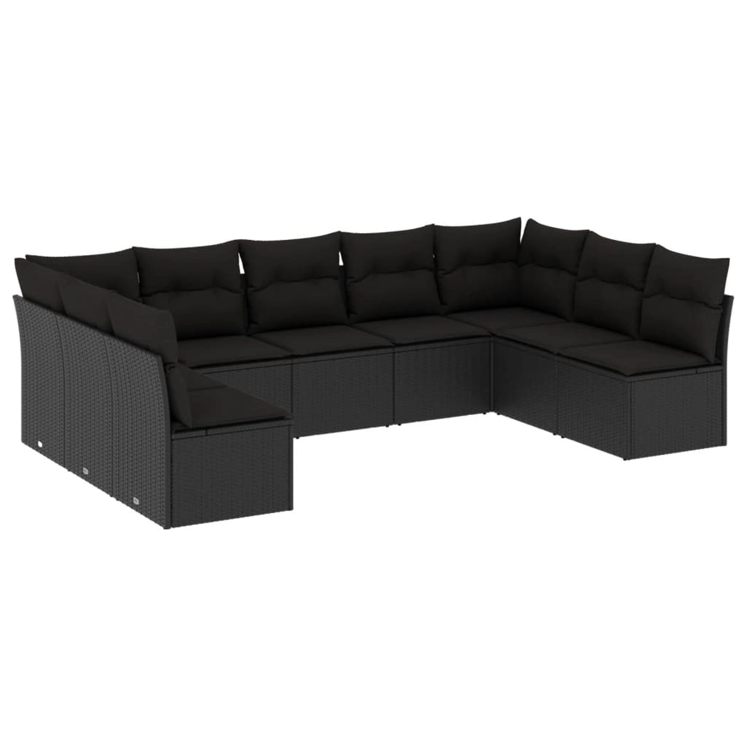 vidaXL 9-tlg Garten-Sofagarnitur mit Kissen Schwarz Poly Rattan Modell 16 günstig online kaufen