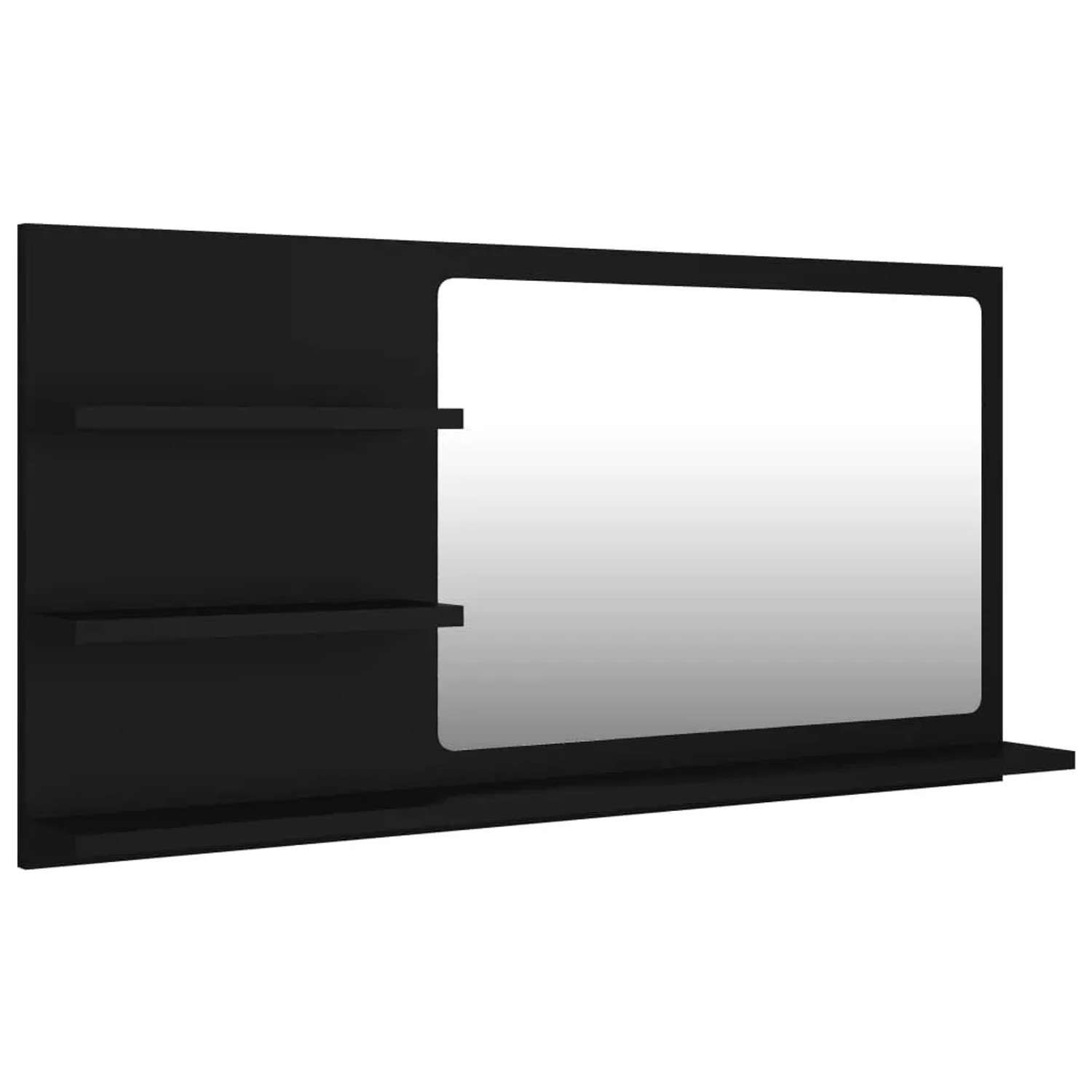 vidaXL Badspiegel Schwarz 90x10,5x45 cm Holzwerkstoff 805016