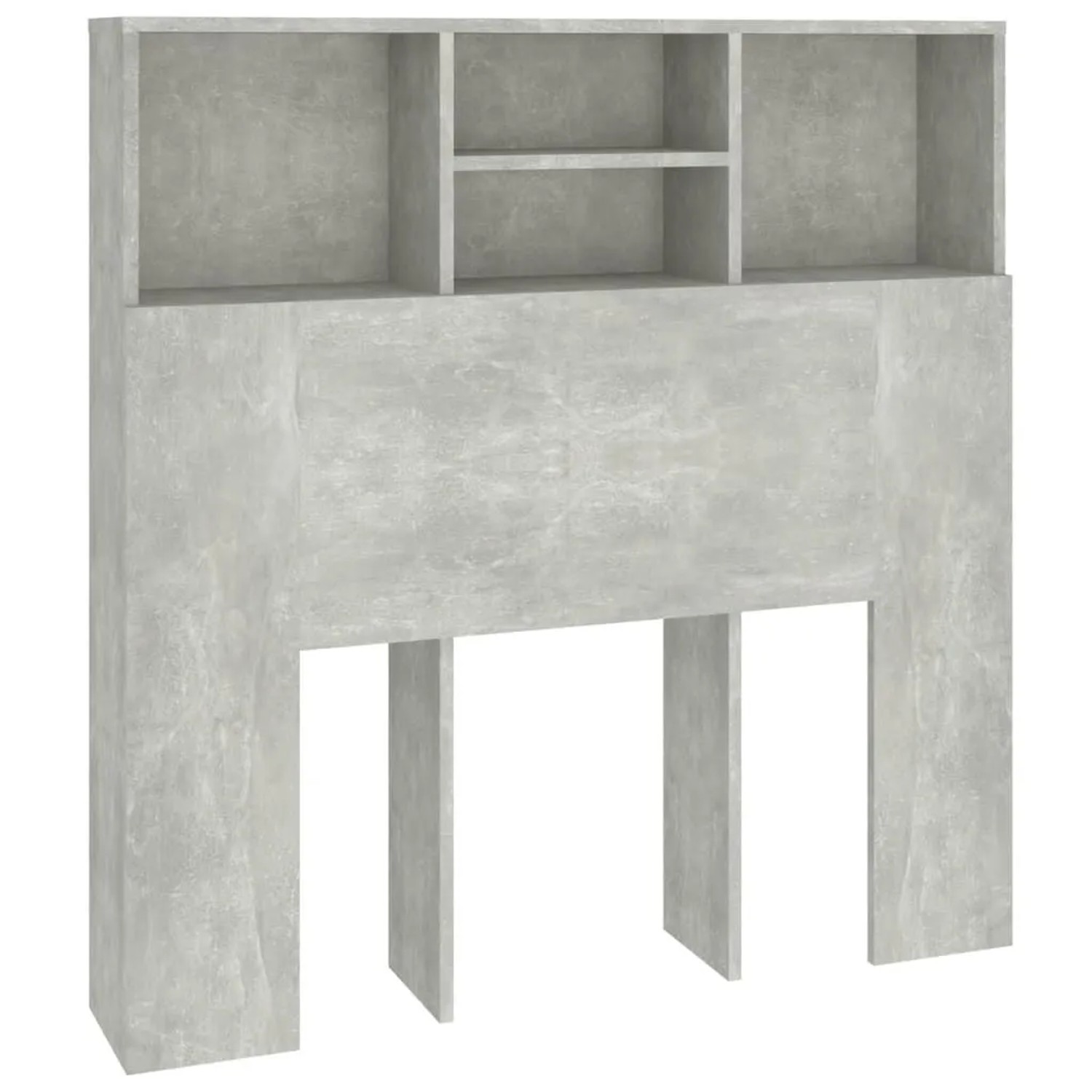 vidaXL Bett-Kopfteil mit Ablagen Betongrau 100x19x103,5 cm 811848