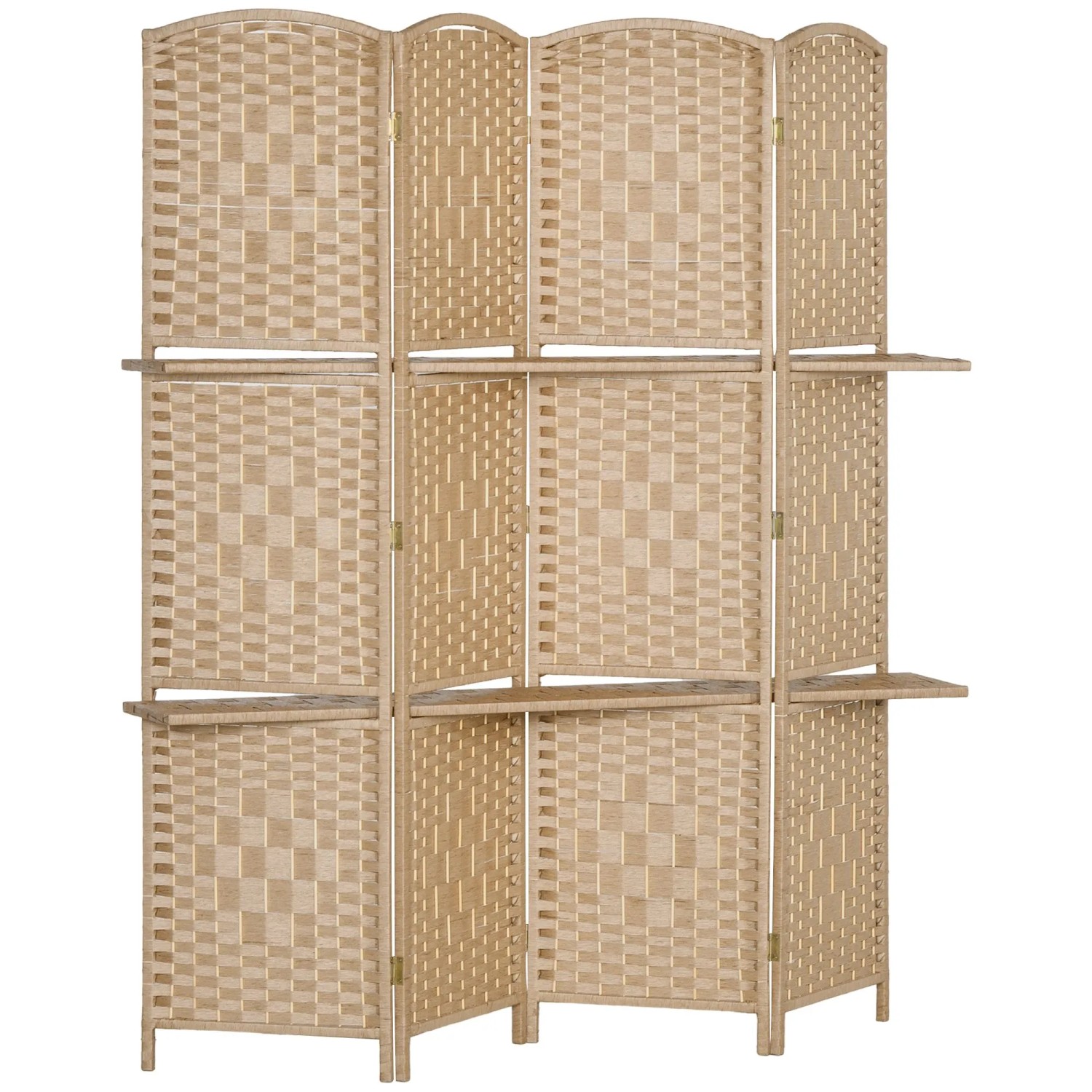HOMCOM Paravent Papierfaser 160 x 1,6 x 170 cm Naturholz