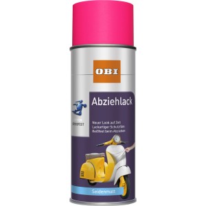 OBI Abziehlack Neonpink, seidenmatt, 400ml Dose. Sprühfolie für Deko und Schutz.