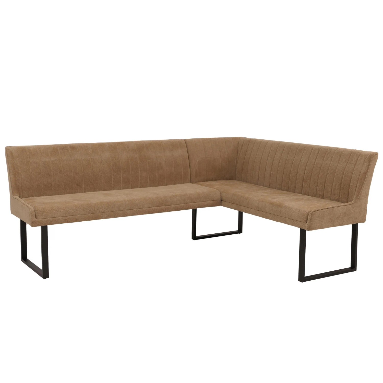 Mcw Eckbank O82 Öko-Tex Chenille Stoff/Textil Metall 210x159cm Hellbraun