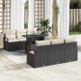 Schwarzes 7-teiliges Garten-Sofa-Set mit Stauraum aus Polyrattan von vidaXL. Gartenmöbel für Terrasse und Garten.