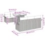 vidaXL Garten-Sofa-Set, 7-teilig, schwarz, Poly Rattan, mit Maßen. Ideal für Terrasse und Garten.