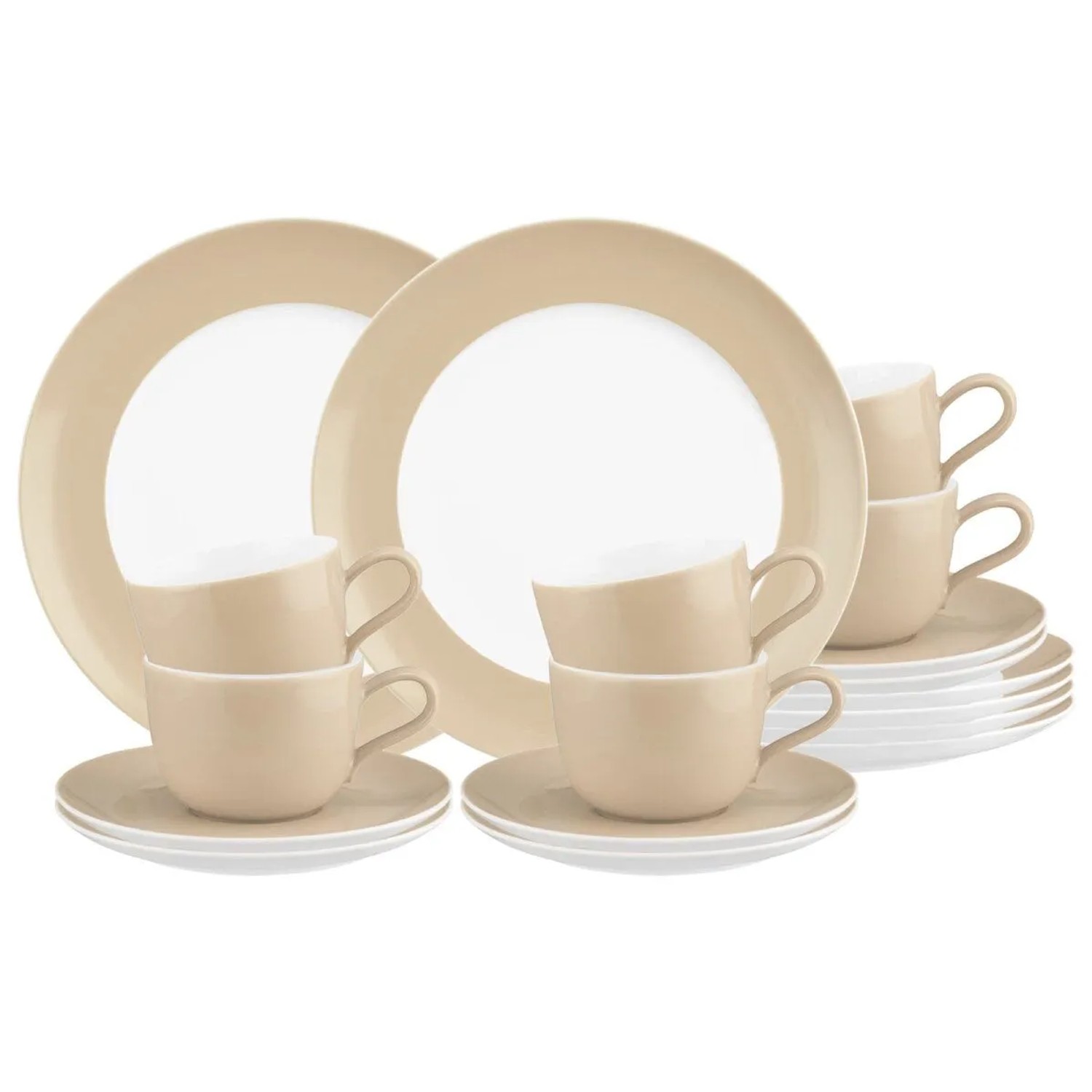 Seltmann Weiden Liberty Pure Colors Kaffeeservice 18-teilig Dusty Beige