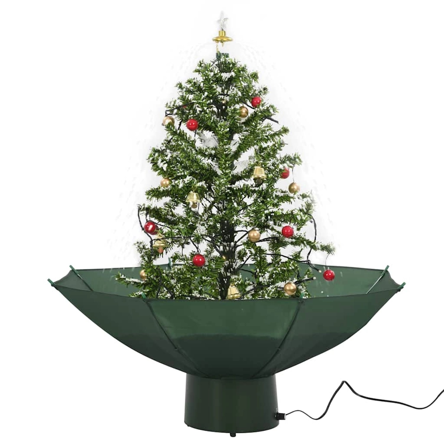vidaXL Schneiender Weihnachtsbaum mit Schirmfuß Grün 75 cm 284331